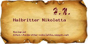 Halbritter Nikoletta névjegykártya
